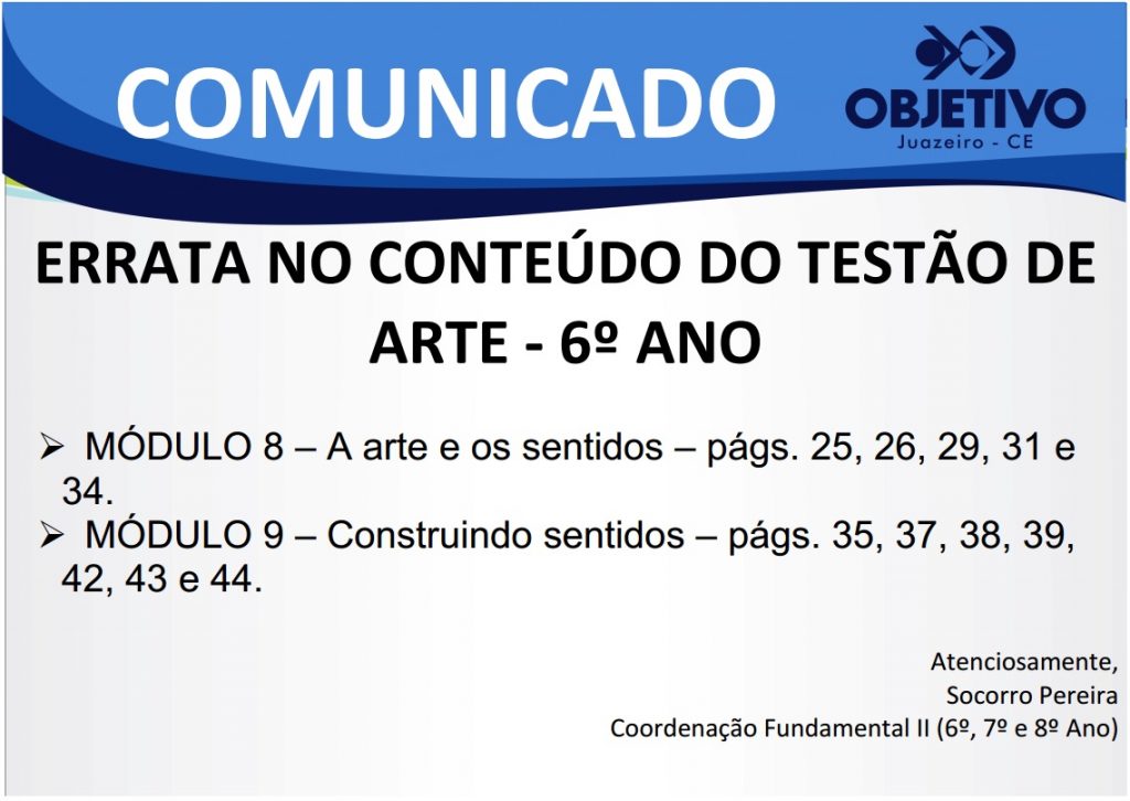 COMUNICADO DE SALA (1) 6º Ano 22.11