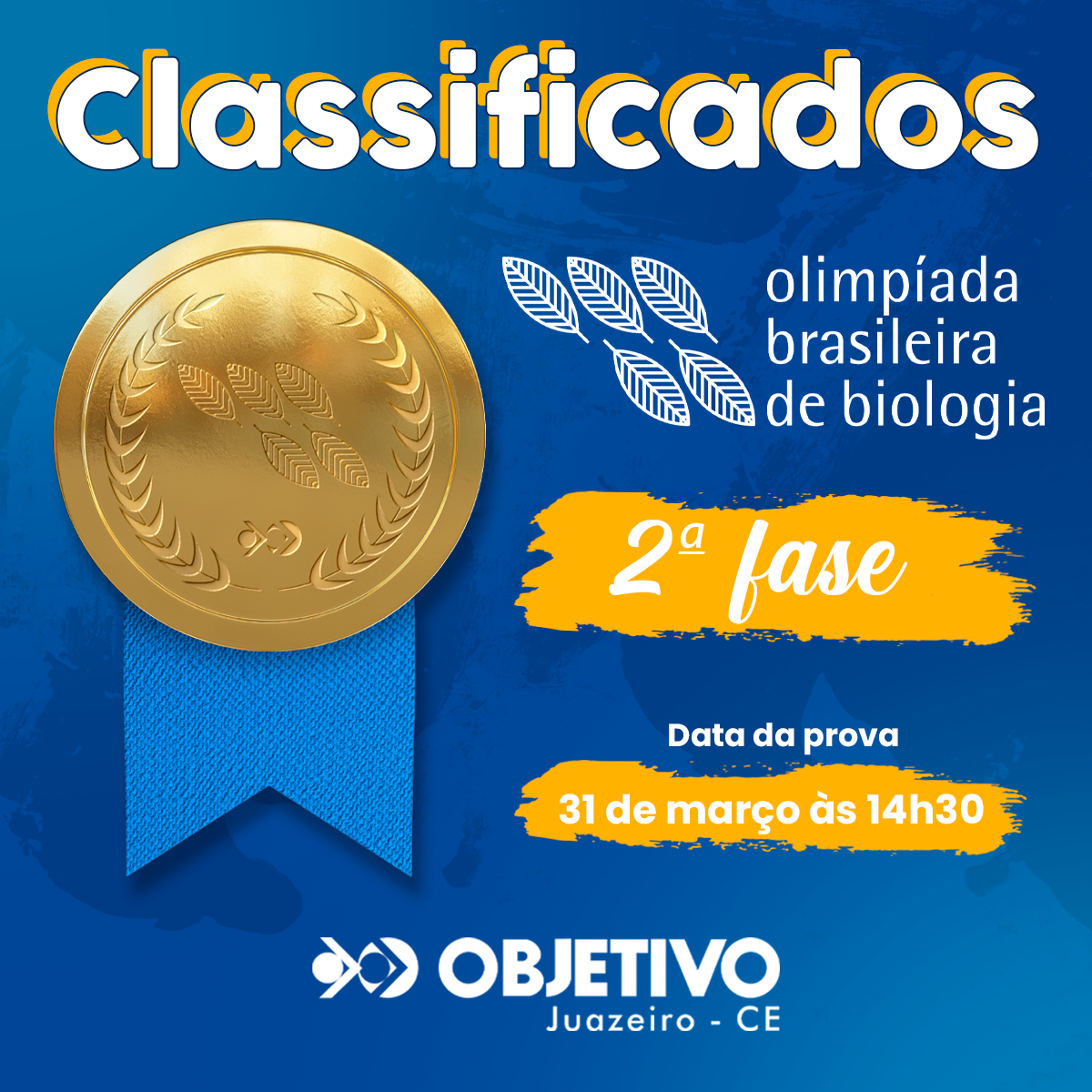 Classificados para a 2ª fase da Olimpíada Brasileira de Biologia